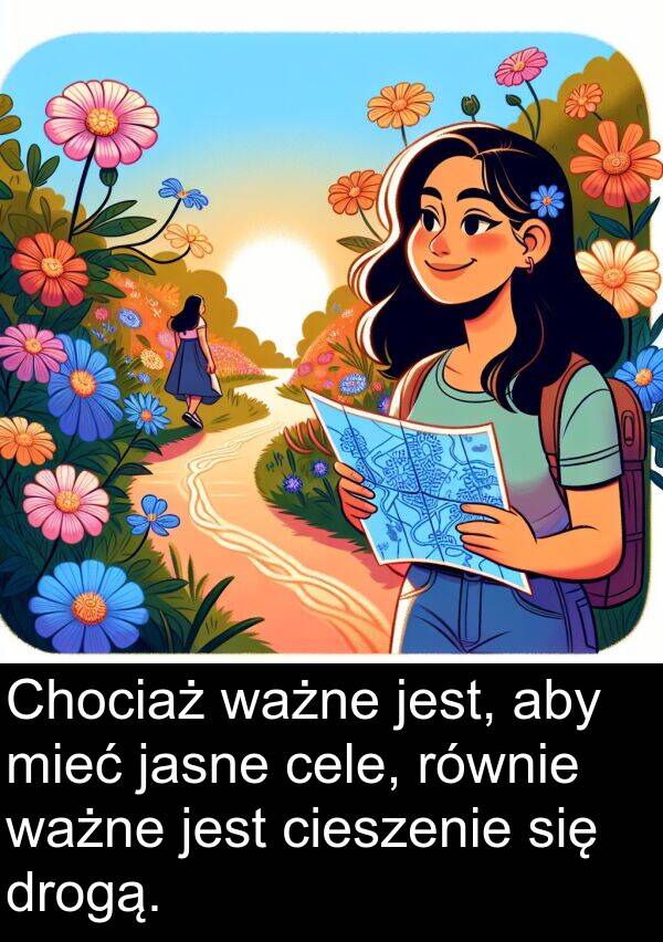 ważne: Chociaż ważne jest, aby mieć jasne cele, równie ważne jest cieszenie się drogą.