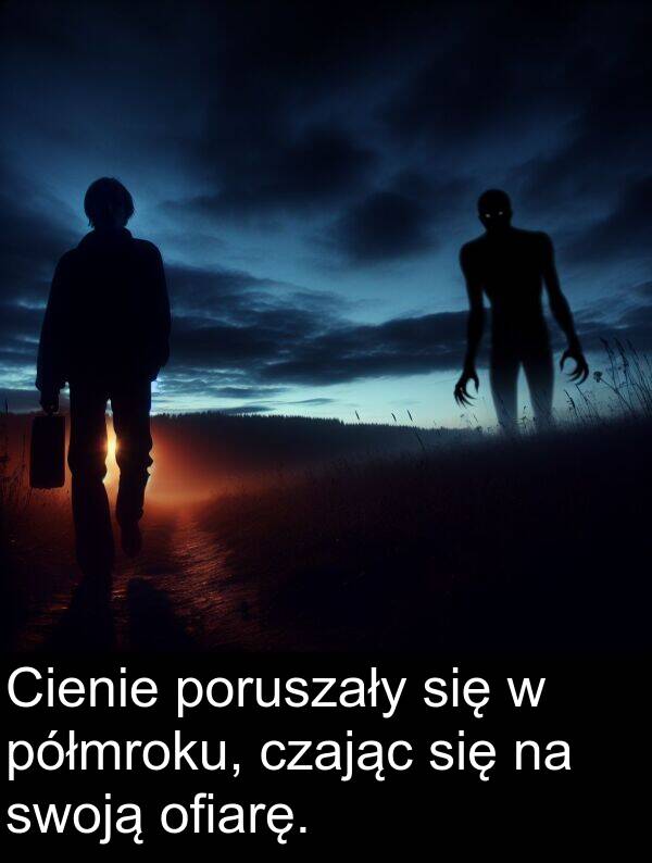 półmroku: Cienie poruszały się w półmroku, czając się na swoją ofiarę.