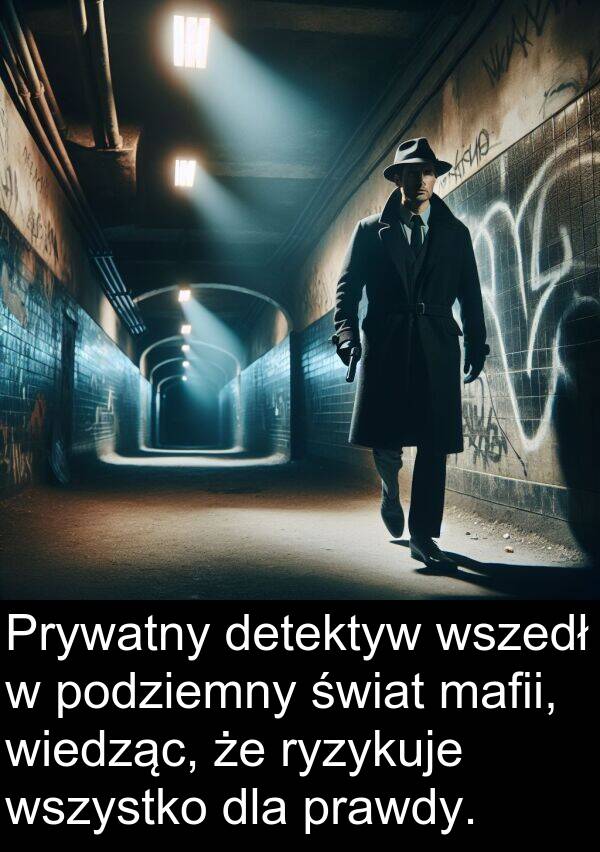 prawdy: Prywatny detektyw wszedł w podziemny świat mafii, wiedząc, że ryzykuje wszystko dla prawdy.