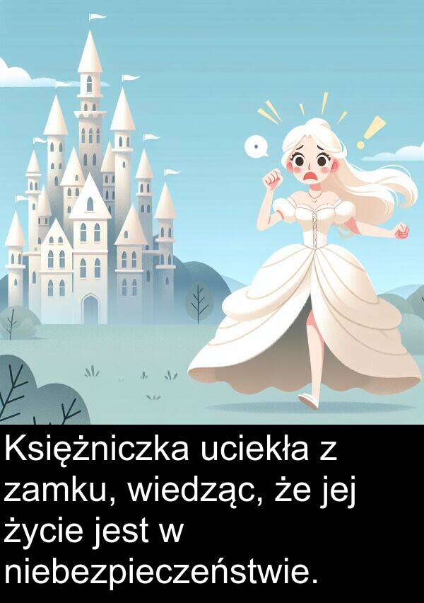 życie: Księżniczka uciekła z zamku, wiedząc, że jej życie jest w niebezpieczeństwie.