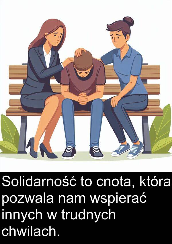 pozwala: Solidarność to cnota, która pozwala nam wspierać innych w trudnych chwilach.