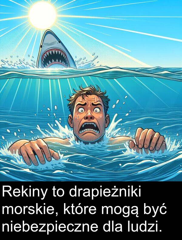 ludzi: Rekiny to drapieżniki morskie, które mogą być niebezpieczne dla ludzi.