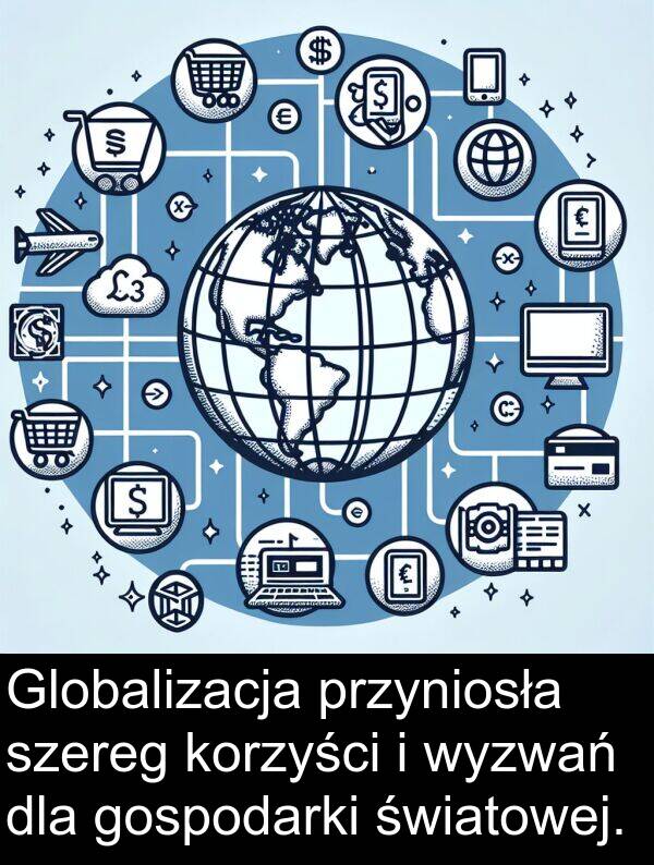przyniosła: Globalizacja przyniosła szereg korzyści i wyzwań dla gospodarki światowej.