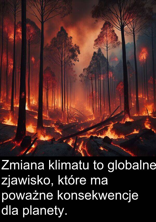 zjawisko: Zmiana klimatu to globalne zjawisko, które ma poważne konsekwencje dla planety.