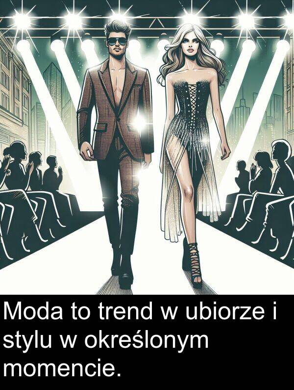 momencie: Moda to trend w ubiorze i stylu w określonym momencie.