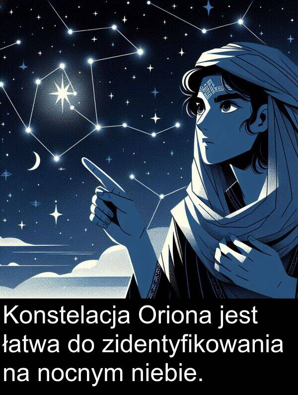 zidentyfikowania: Konstelacja Oriona jest łatwa do zidentyfikowania na nocnym niebie.
