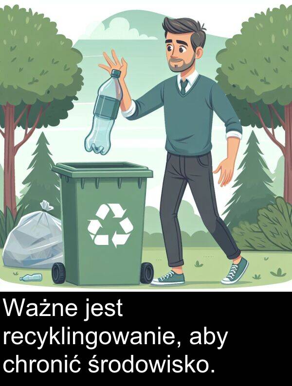 środowisko: Ważne jest recyklingowanie, aby chronić środowisko.