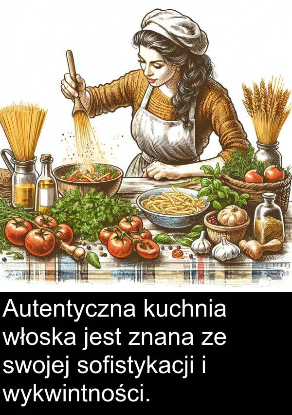 znana: Autentyczna kuchnia włoska jest znana ze swojej sofistykacji i wykwintności.