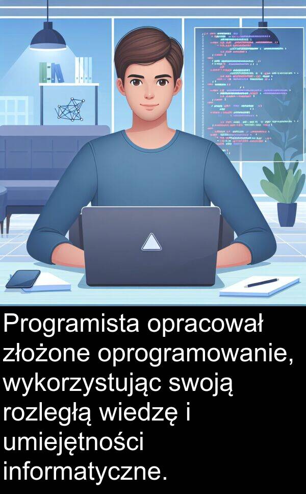 złożone: Programista opracował złożone oprogramowanie, wykorzystując swoją rozległą wiedzę i umiejętności informatyczne.