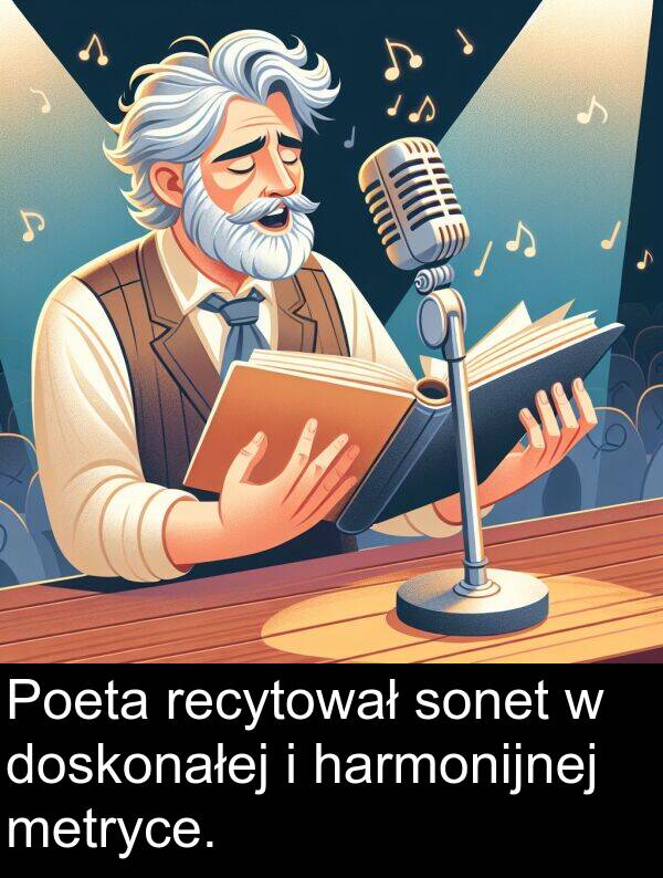 harmonijnej: Poeta recytował sonet w doskonałej i harmonijnej metryce.