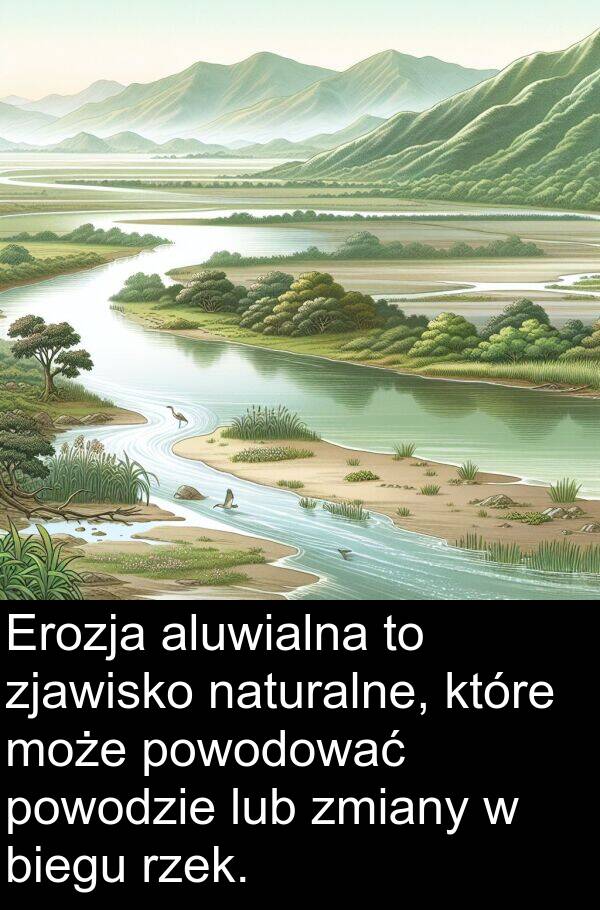 powodzie: Erozja aluwialna to zjawisko naturalne, które może powodować powodzie lub zmiany w biegu rzek.