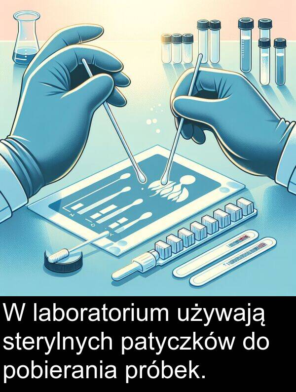 próbek: W laboratorium używają sterylnych patyczków do pobierania próbek.