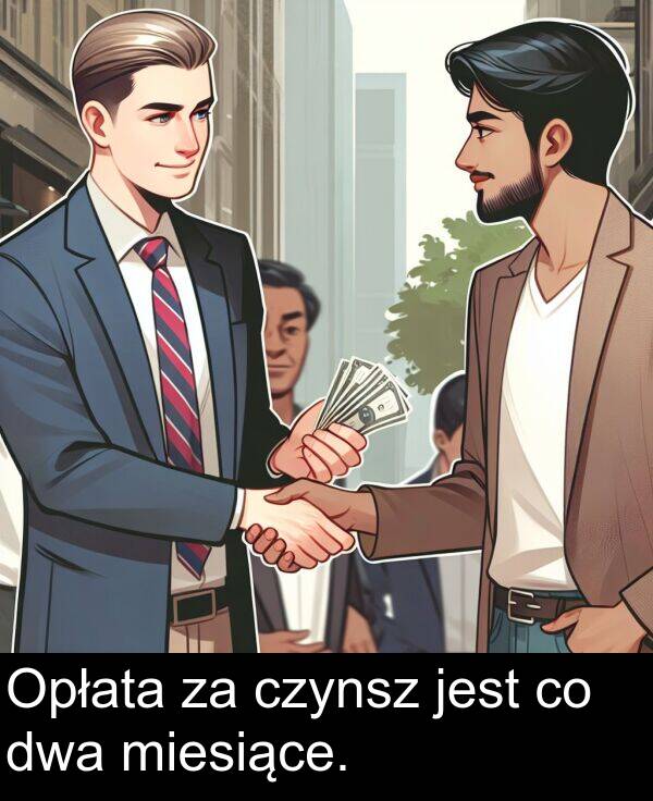 miesiące: Opłata za czynsz jest co dwa miesiące.