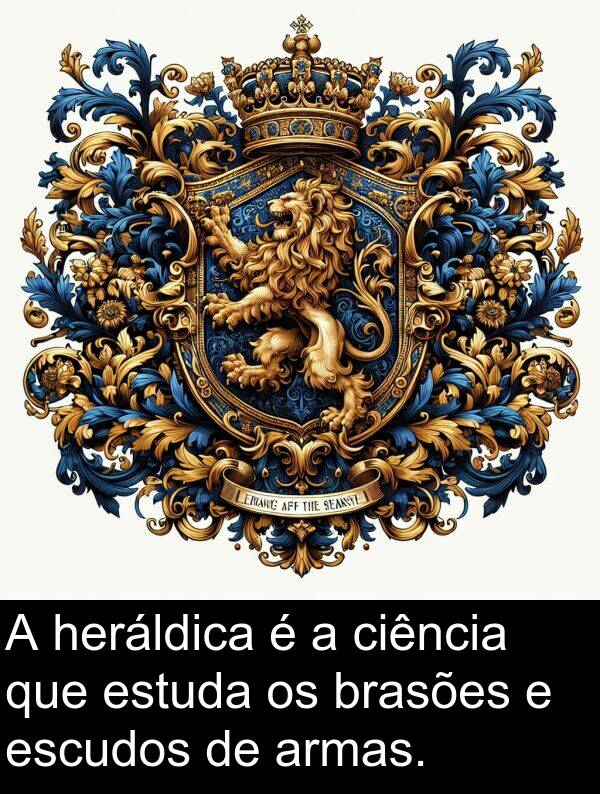 escudos: A heráldica é a ciência que estuda os brasões e escudos de armas.