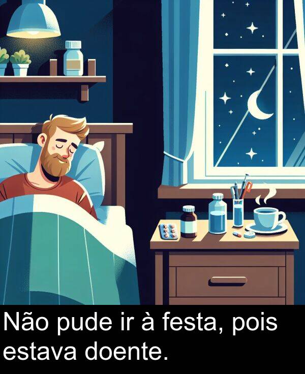 estava: Não pude ir à festa, pois estava doente.