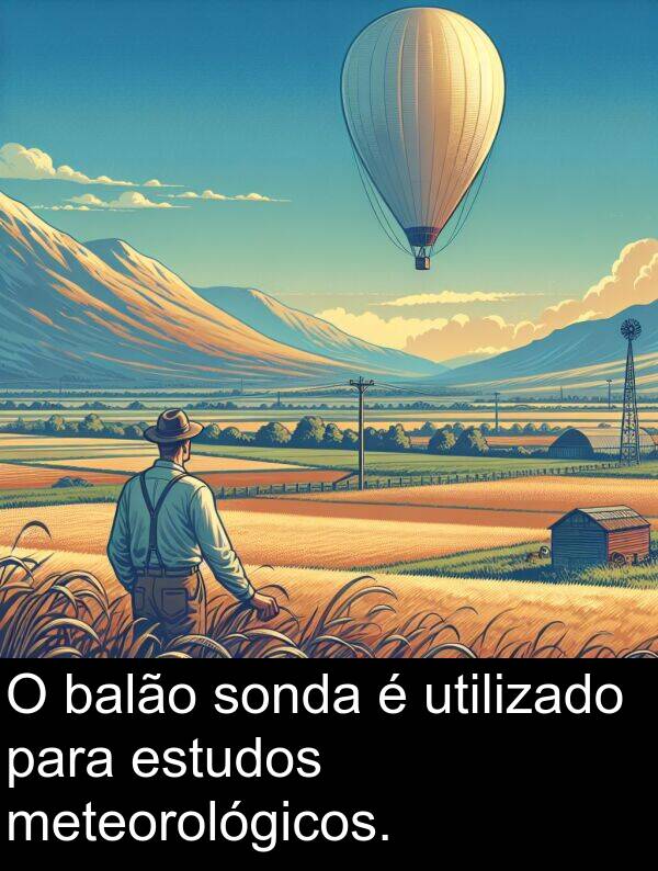 utilizado: O balão sonda é utilizado para estudos meteorológicos.