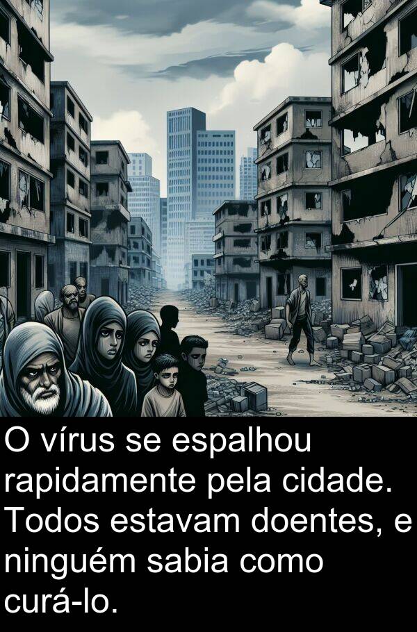 sabia: O vírus se espalhou rapidamente pela cidade. Todos estavam doentes, e ninguém sabia como curá-lo.