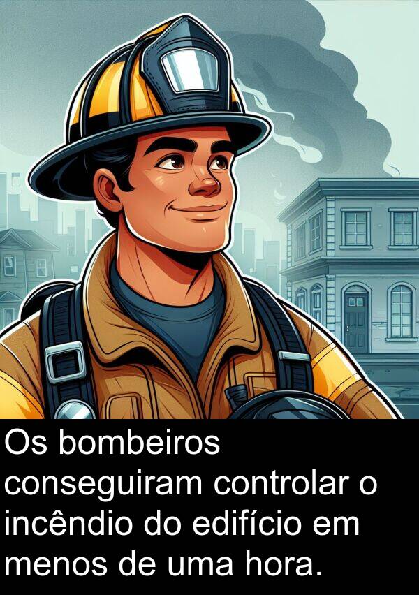 conseguiram: Os bombeiros conseguiram controlar o incêndio do edifício em menos de uma hora.