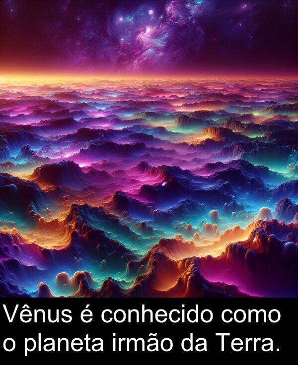 como: Vênus é conhecido como o planeta irmão da Terra.