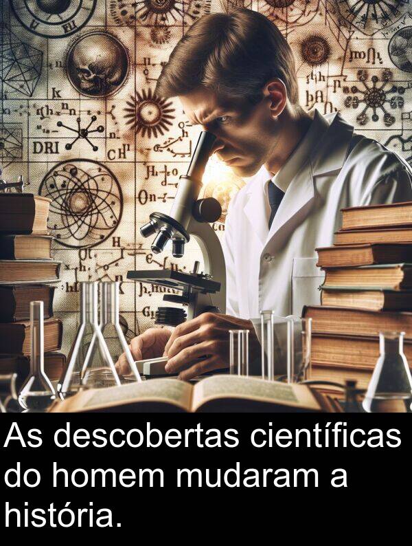 descobertas: As descobertas científicas do homem mudaram a história.