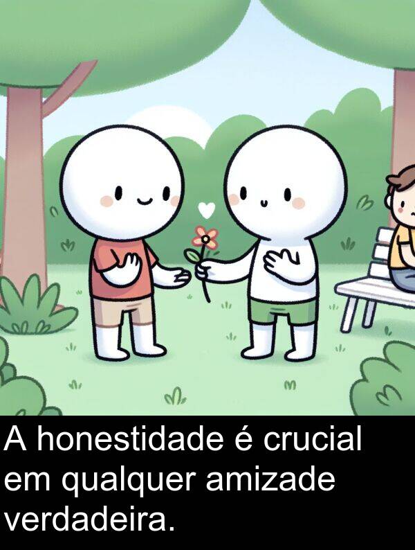 qualquer: A honestidade é crucial em qualquer amizade verdadeira.