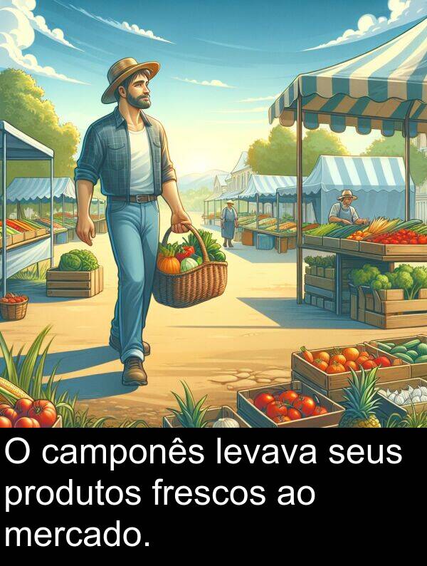 camponês: O camponês levava seus produtos frescos ao mercado.