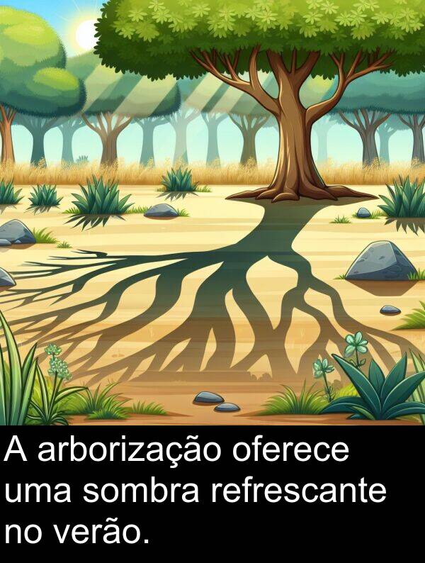 sombra: A arborização oferece uma sombra refrescante no verão.