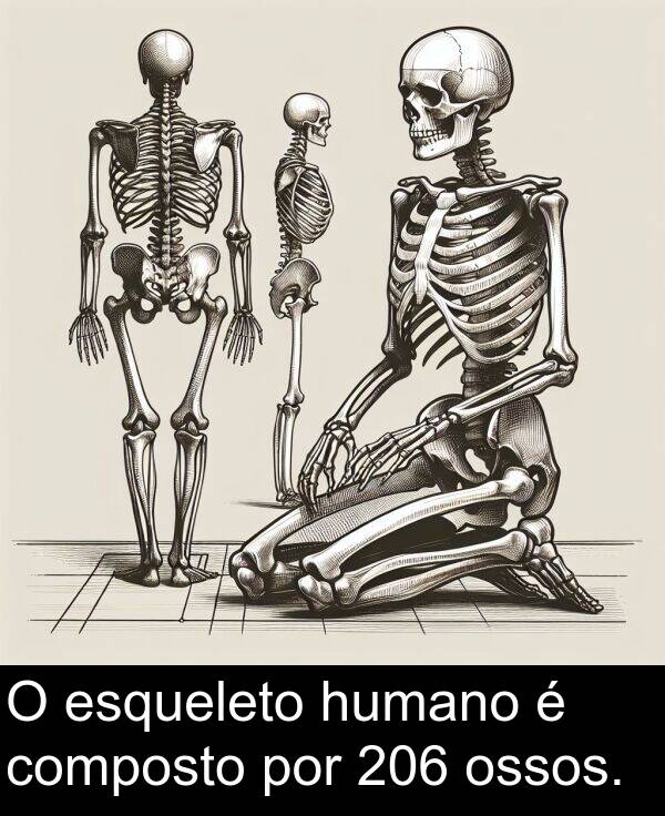 por: O esqueleto humano é composto por 206 ossos.