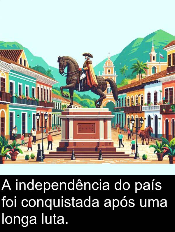 após: A independência do país foi conquistada após uma longa luta.