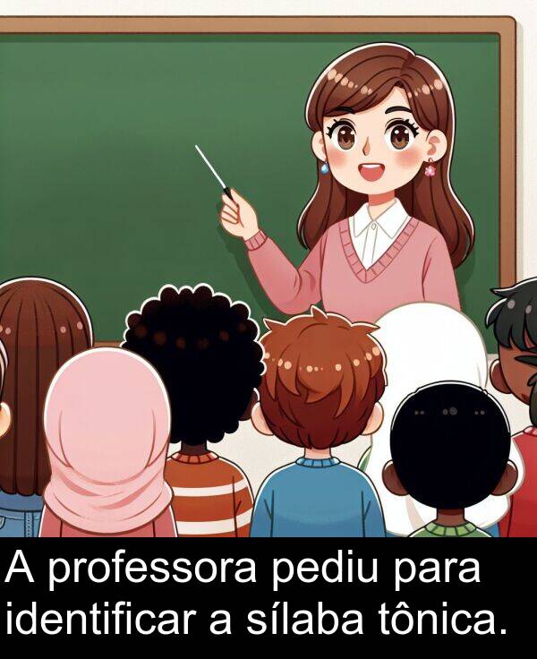 tônica: A professora pediu para identificar a sílaba tônica.
