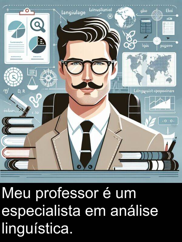 análise: Meu professor é um especialista em análise linguística.