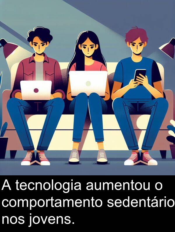 jovens: A tecnologia aumentou o comportamento sedentário nos jovens.
