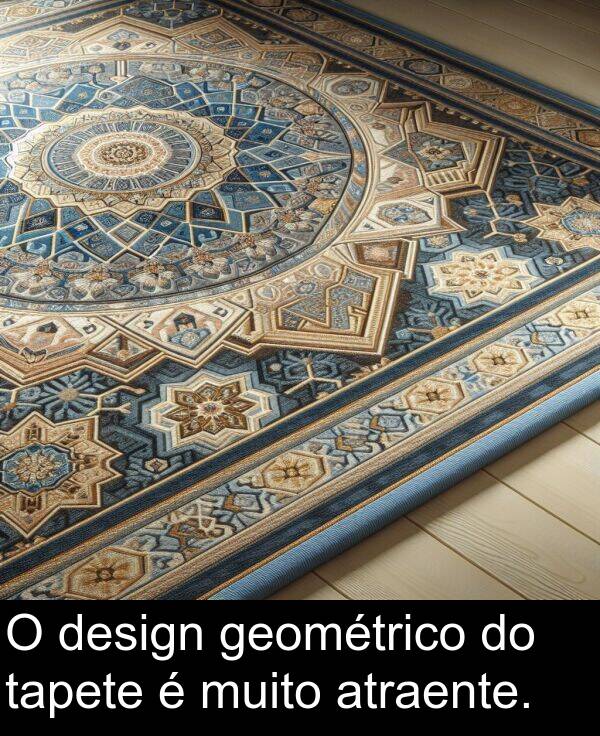 geométrico: O design geométrico do tapete é muito atraente.