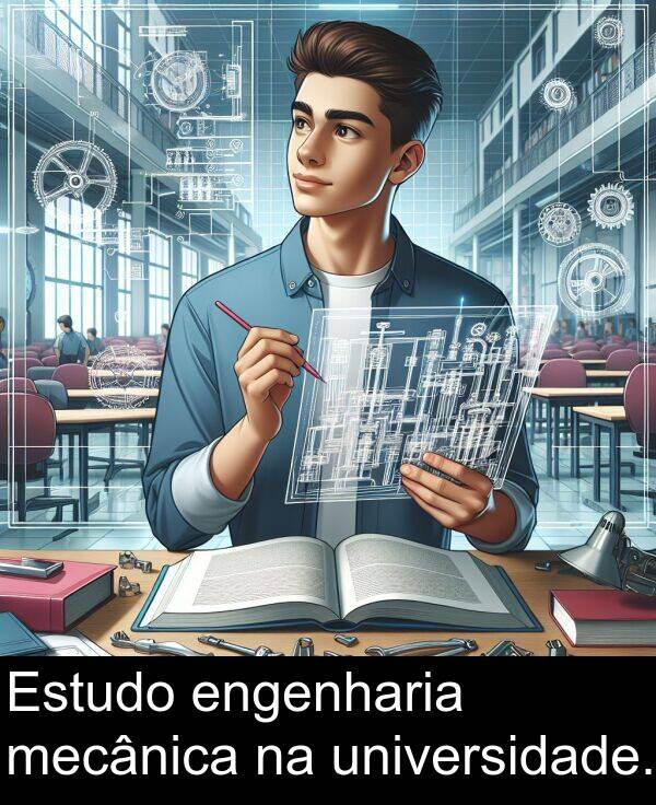 mecânica: Estudo engenharia mecânica na universidade.