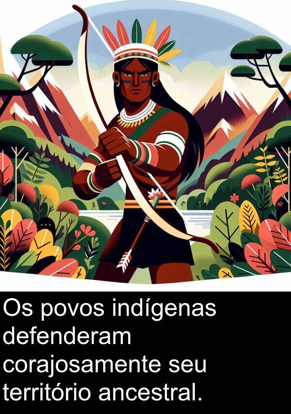 ancestral: Os povos indígenas defenderam corajosamente seu território ancestral.