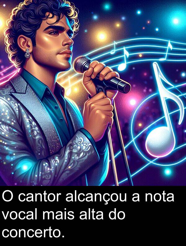 mais: O cantor alcançou a nota vocal mais alta do concerto.