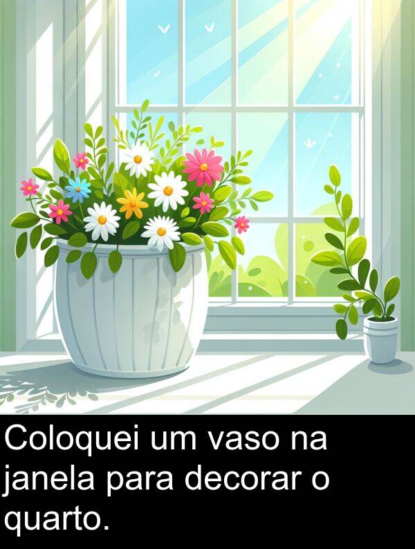 janela: Coloquei um vaso na janela para decorar o quarto.
