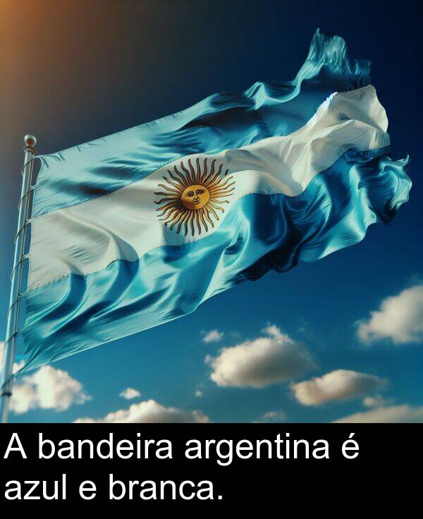 bandeira: A bandeira argentina é azul e branca.