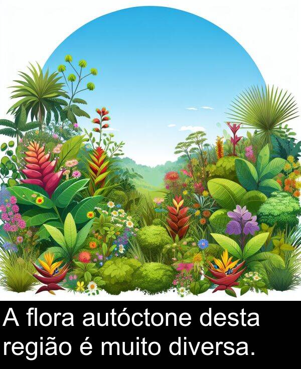 autóctone: A flora autóctone desta região é muito diversa.