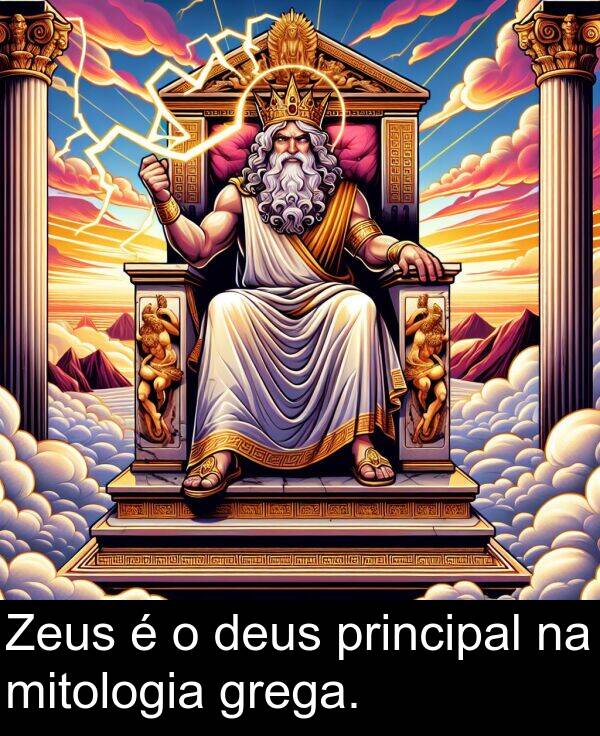 deus: Zeus é o deus principal na mitologia grega.