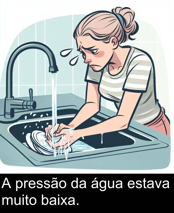 muito: A pressão da água estava muito baixa.