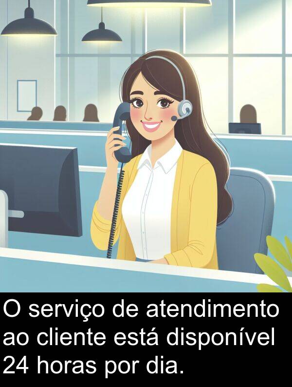 disponível: O serviço de atendimento ao cliente está disponível 24 horas por dia.