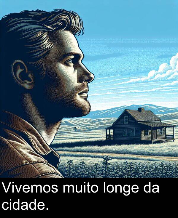 muito: Vivemos muito longe da cidade.