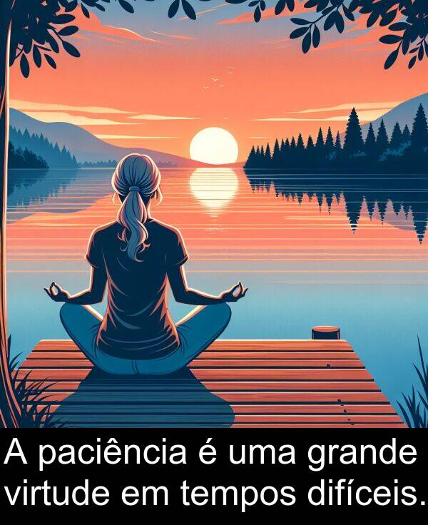 paciência: A paciência é uma grande virtude em tempos difíceis.