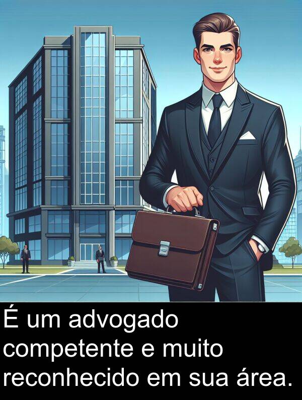 área: É um advogado competente e muito reconhecido em sua área.