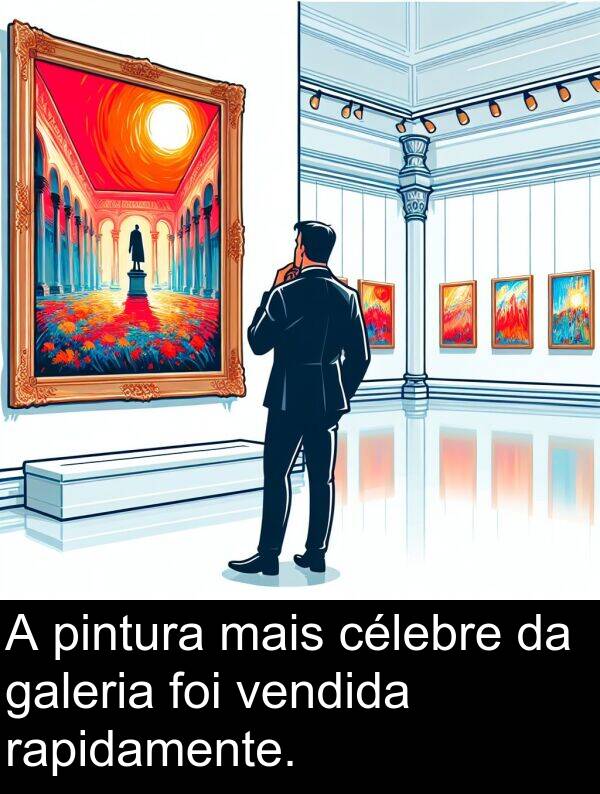 vendida: A pintura mais célebre da galeria foi vendida rapidamente.