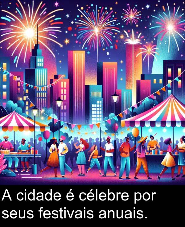 por: A cidade é célebre por seus festivais anuais.