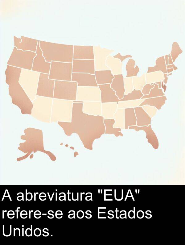 abreviatura: A abreviatura "EUA" refere-se aos Estados Unidos.