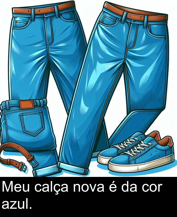 calça: Meu calça nova é da cor azul.