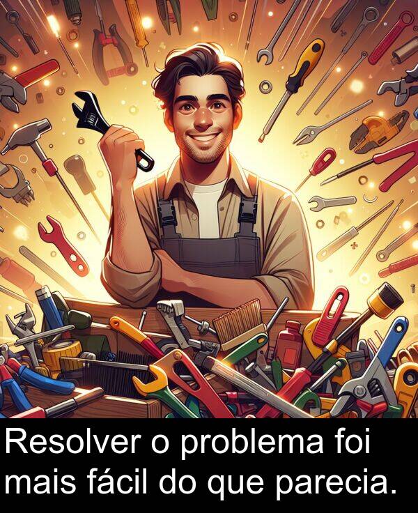 parecia: Resolver o problema foi mais fácil do que parecia.